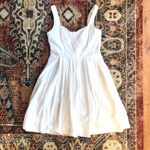 White cotton fit and flare dress